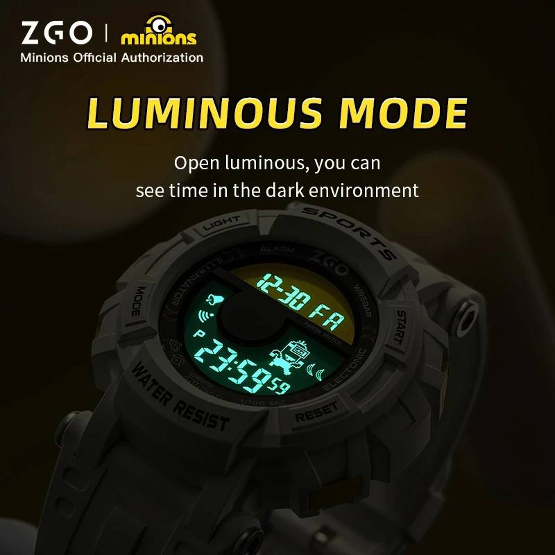 ZGO Co Branded Minions Sports Multi Functional Electronic Watch - itzy bitsy