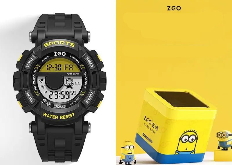 ZGO Co Branded Minions Sports Multi Functional Electronic Watch - itzy bitsy
