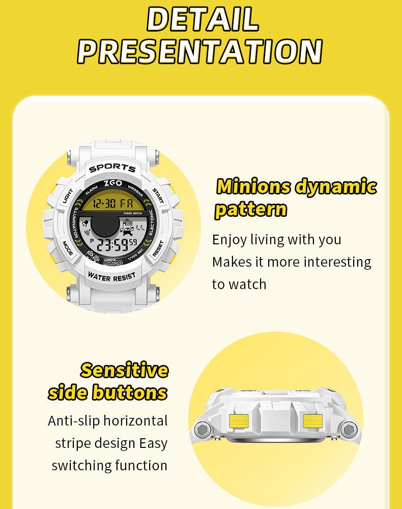 ZGO Co Branded Minions Sports Multi Functional Electronic Watch - itzy bitsy