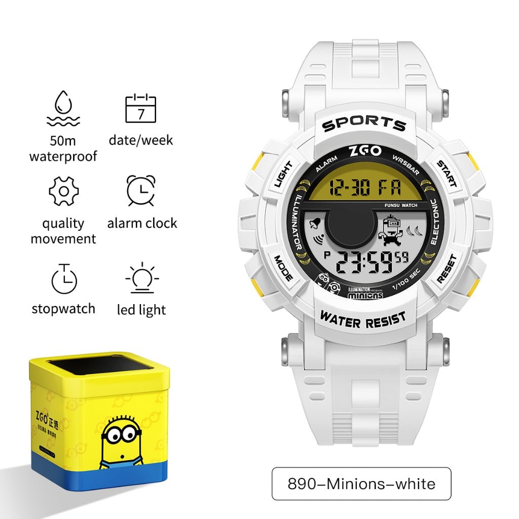 ZGO Co Branded Minions Sports Multi Functional Electronic Watch - itzy bitsy