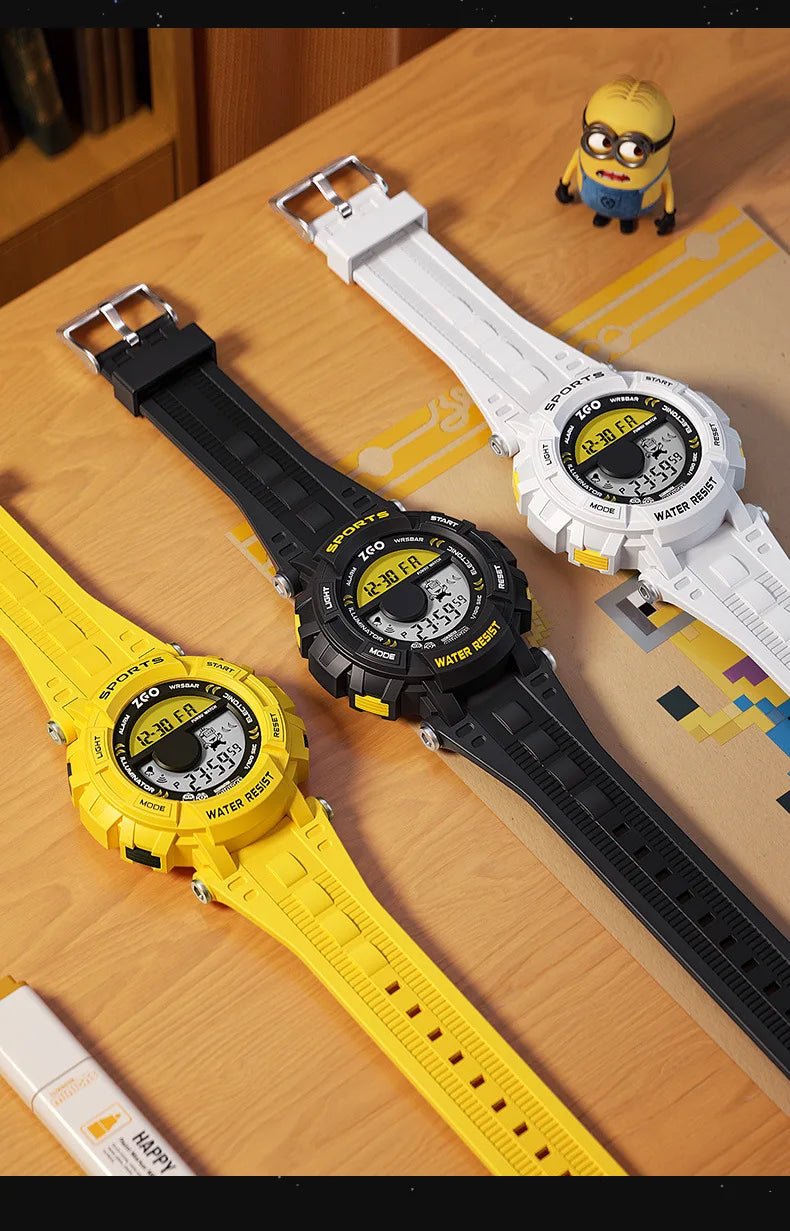 ZGO Co Branded Minions Sports Multi Functional Electronic Watch - itzy bitsy