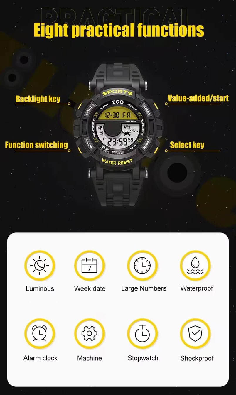 ZGO Co Branded Minions Sports Multi Functional Electronic Watch - itzy bitsy