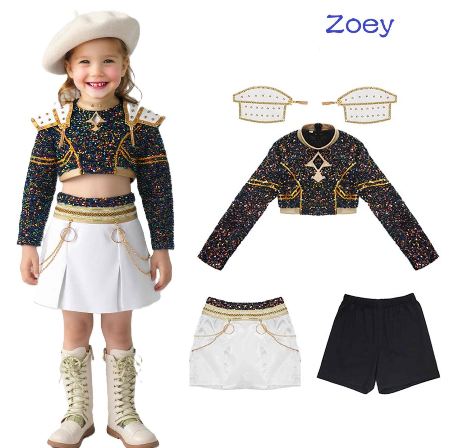 Girls K-Pop Demon Hunters Rumi Mira Zoey Cosplay Costume Set (Copy)